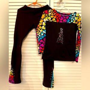 Skating Designs Skate wear - rainbow hearts shirt, pants and shorts
